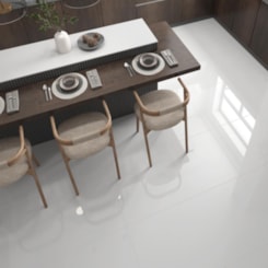 Piso Cerâmico Opus White Polido 60x120cm Retificado
