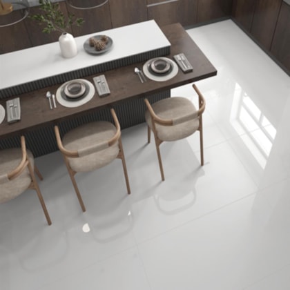 Piso Cerâmico Opus White Polido 60x120cm Retificado