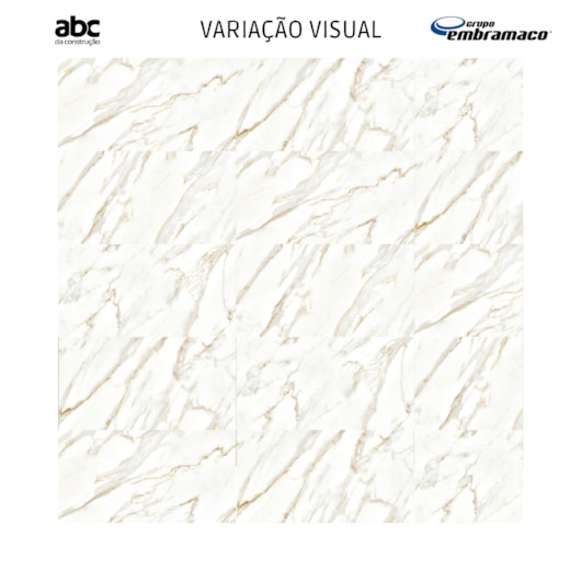 Piso Embramaco Calacata Gold Lux 63x122cm Retificado - Imagem principal - 8bbadf22-bd89-4b1a-8fb5-4ffb2f66455e