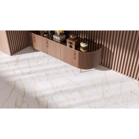 Piso Embramaco Calacata Gold Satiny 64x123cm Retificado - Imagem principal - 16eb025d-6b65-4bb4-9671-68f7033dd42b