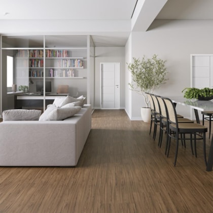 Piso Laminado Eucafloor Acqua Max Elegance Noce Borgonha(R)(27) 35,7x135,7cm