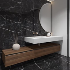 Piso Marmocerâmica Gran Venatto Black Polido 56x113cm Retificado