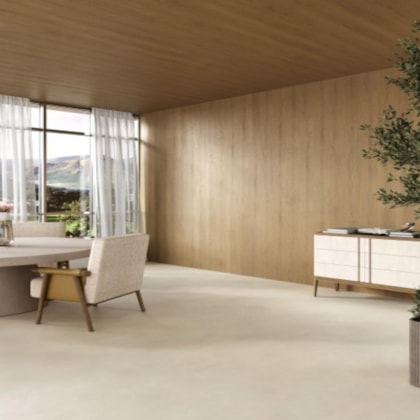 Piso Vinílico Biancogres Città Home Cemento Chiaro 2mm Capa 0,15 94x94cm