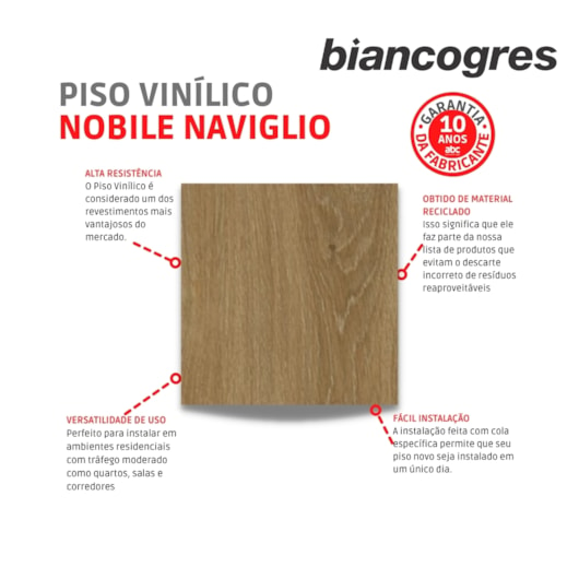 Piso Vinílico Biancogres Nobile Naviglio 2,5mm 19X130cm - Imagem principal - 3968bd6b-3c42-4908-ab8b-5d15b5b23fe8