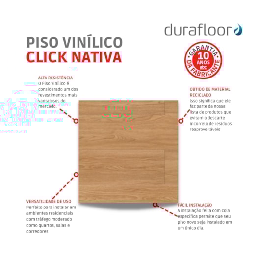 Piso Vinílico Durafloor Click Spc Nativa Vila Velha 0,5x18,2x152,4cm - Imagem principal - 2a9d4fa6-b8c1-4014-8fa8-a6a8d7e7b408