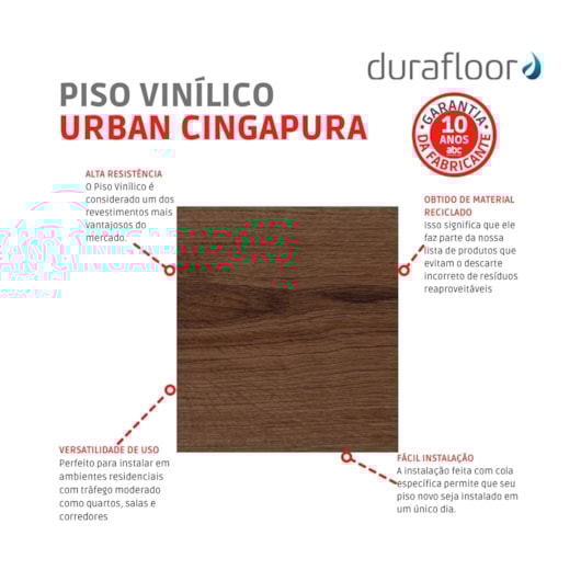Piso Vinílico Durafloor Urban Cingapura 0,2x17,8x121,9cm - Imagem principal - e90b971b-9e7e-4277-9b8e-af48d3150232
