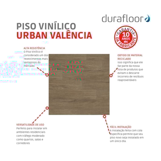 Piso Vinílico Durafloor Urban Valência 0,2x17,8x121,9cm - Imagem principal - eba6b463-cdff-4efd-96e1-5951098355e1