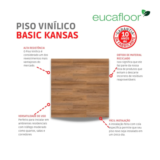 Piso Vinílico Eucafloor Basic Kansas 23,8x122,9cm - Imagem principal - bcbc7c0d-7321-4dca-9416-f1770a57bb34