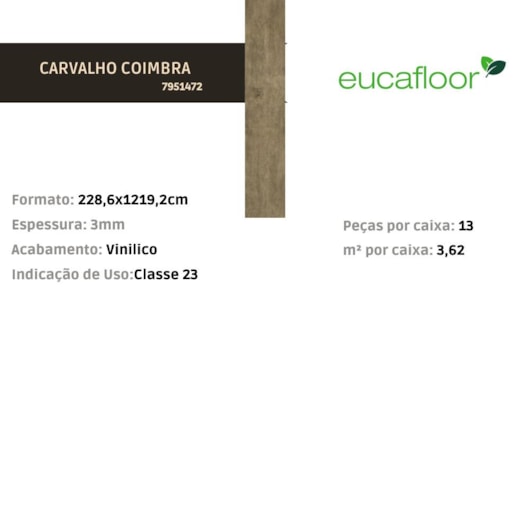 Piso Vinílico Eucafloor Working Flórida 3mm 22,86x121,92cm - Imagem principal - b14186bd-d728-400c-812f-85284e245909