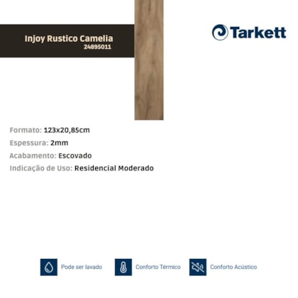 Piso Vinilico Tarkett Injoy Rustico Camélia 2mm 123x20,85cm