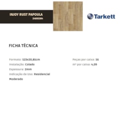 Piso Vinilico Tarkett Injoy Rustico Papoula 2mm 123x20,85cm