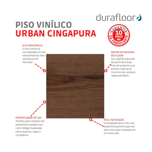 Piso Vinílico Urban 2x178x1219mm Cingapura Durafloor - Imagem principal - 857d31db-9b22-4f5d-8dec-1aae0f7fdabc