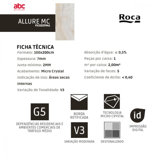 Porcelanato 100x200cm Retificado Allure Mc Incepa - Imagem principal - a41dc9fc-35ba-4806-94fe-44411da04397