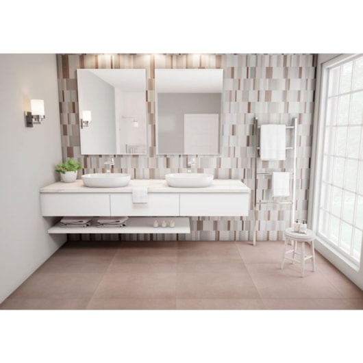 Porcelanato 80x80cm Retificado Hit Fendi Natural Portobello - Imagem principal - 8732403b-960c-4d53-ba23-130f184829fa