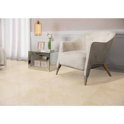 Porcelanato 87,7x87,7cm Retificado Crema Atlantico Acetinado Pei 4 Portinari
