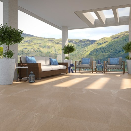 Porcelanato Biancogres Basaltina Beige Externo 60x60cm Retificado  - Imagem principal - 674e89eb-4549-43dd-b7bf-ea075133dd1e