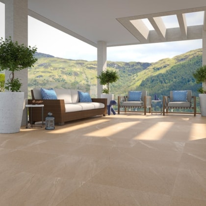 Porcelanato Biancogres Basaltina Beige Externo 60x60cm Retificado