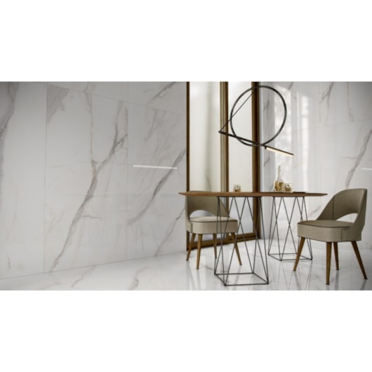 Porcelanato Biancogres Calacata Altíssimo Lux Poilido 90x180cm Retificado                     - Imagem principal - 5838e507-fd7a-4fa9-b210-96d6716bb51f