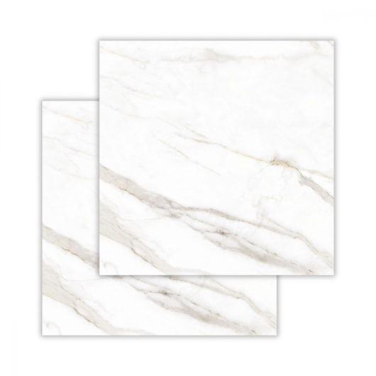 Porcelanato Biancogres Calacata Altíssimo Lux Polido Mármore 120x120cm Retificado  - Imagem principal - c9c92026-6bee-40be-85dc-f2837b656f62