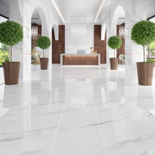 Porcelanato Biancogres Calacata Altíssimo Lux Polido Mármore 60x120cm Retificado  - Imagem principal - f9fba6d6-fc19-4980-9e9d-33646a76b8b1