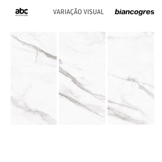 Porcelanato Biancogres Calacata Altíssimo Lux Polido Mármore 60x120cm Retificado - Imagem principal - 0a2619a2-458b-4aa1-a97b-24438fe6be44
