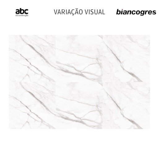 Porcelanato Biancogres Calacata Altíssimo Satin Acetinado 120x120cm Retificado  - Imagem principal - dd7efe47-159e-4095-8ceb-9d247fbde358