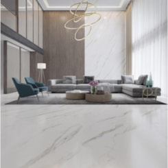 Porcelanato Biancogres Calacata Altíssimo Satin Acetinado Mármore 90x90cm Retificado