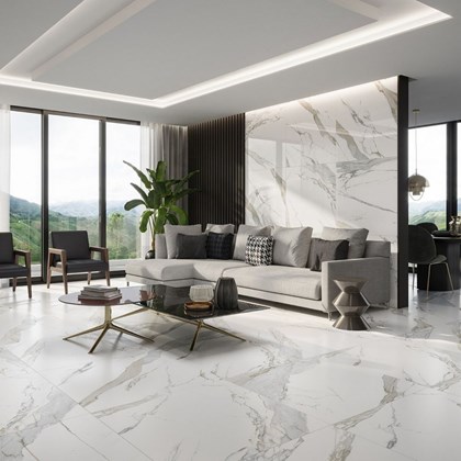 Porcelanato Biancogres Calacata Oro Satin Acetinado Mámore 90x90cm Retificado 