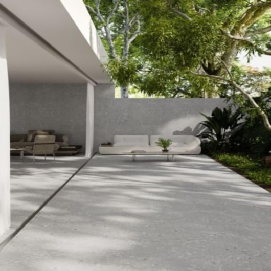 Porcelanato Biancogres Cannes Terrazzo Grigio Satin 90x90cm Retificado - Imagem principal - 02f78e35-98f4-46f4-91df-1b17ccb0bd68