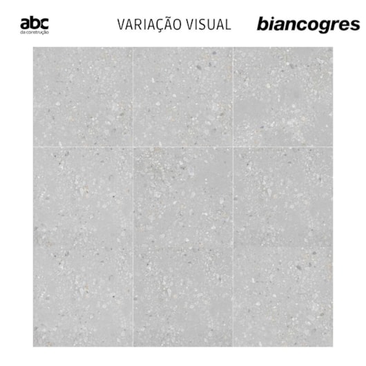 Porcelanato Biancogres Cannes Terrazzo Grigio Satin 90x90cm Retificado - Imagem principal - 0e4ad180-acd8-4007-a18d-651fd5ea23ce