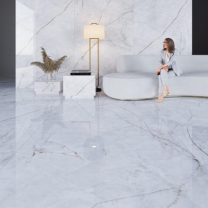 Porcelanato Biancogres Cristallo Quartz Lux Polido 90x180cm Retificado