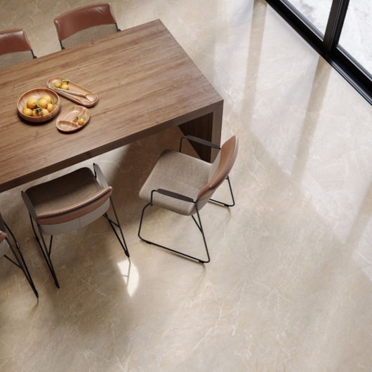 Porcelanato Biancogres Illuminato Beige Lux Polido Mármore 90x90cm  Retificado  - Imagem principal - 4061ee0d-d680-4bbc-ada1-4c78153e27b0