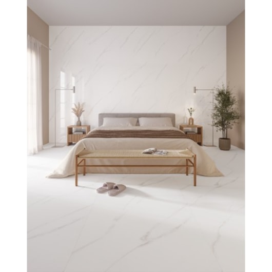 Porcelanato Biancogres Malden Bianco Satin 100x100cm Retificado - Imagem principal - bb5455ef-cbab-4ce2-8a6c-88c7f84ca823