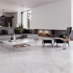 Porcelanato Biancogres Onix Bianco Polido 90x90cm Retificado 