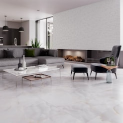 Porcelanato Biancogres Onix Bianco Polido 90x90cm Retificado