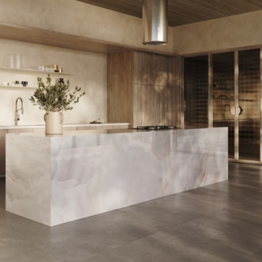 Porcelanato Biancogres Onix Bianco Polido 90x90cm Retificado  - Imagem principal - 31137b8e-49a9-4d53-ad7b-b6f0a29c7562