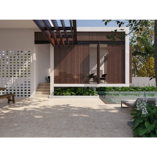 Porcelanato Biancogres Pietra Nicolau Beige Externo 90x90cm Retificado - Imagem principal - e94059af-6b71-4708-8677-d9d21974e5aa