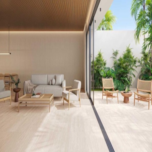 Porcelanato Biancogres Travertino Clássico Externo 80x80cm Retificado - Imagem principal - 34b4f590-0397-4228-98bc-c98eafca62df