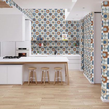 Porcelanato Ceusa Ladrilho Marroquino Mix Natural 58,4x58,4cm Retificado