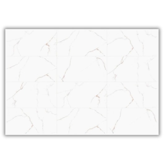 Porcelanato Damme Branco Pigues Acetinado 62x121cm Retificado - Imagem principal - 0c3e15a3-9318-434c-bd8e-a5c7d6fc7fdd