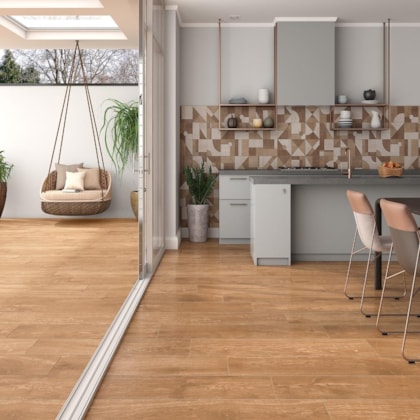 Porcelanato Damme Dark Castor Externo 20x121cm Retificado