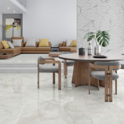 Porcelanato Damme Onix Ice Polido 82x82cm Retificado