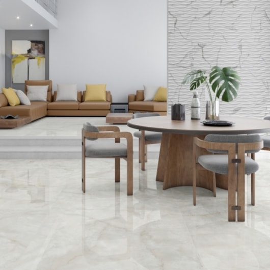 Porcelanato Damme Onix Ice Polido 82x82cm Retificado - Imagem principal - 670cfb91-a38d-4798-a5b4-becbdd981f8e