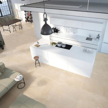 Porcelanato Delta Barcelona Arena Bege Acetinado 84x84cm Retificado