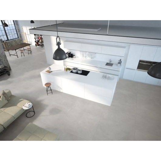 Porcelanato Delta Barcelona Plata Cinza Acetinado 84x84cm Retificado  - Imagem principal - 9218b170-f06e-4f36-800c-729f07208e1a