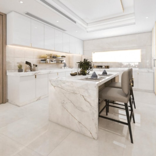 Porcelanato Delta Barcelona Plata Polido 84x120cm Retificado - Imagem principal - 8705cb07-18d0-43ce-9903-da0962447f48