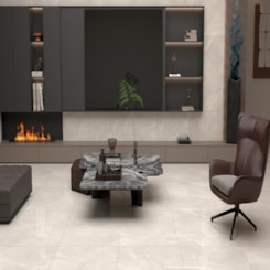 Porcelanato Delta Fuji Off White Polido 84x84cm Retificado