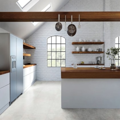 Porcelanato Delta Madrid Plata Acetinado Cinza 84x84cm Retificado