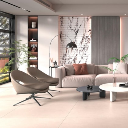 Porcelanato Delta Obelisco Avena Acetinado 120x120cm Retificado