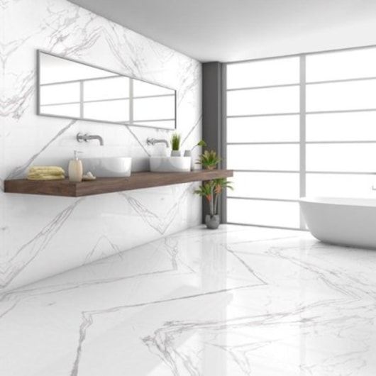 Porcelanato Eliane Marmo Branco Polido 80x160cm Retificado  - Imagem principal - e654484e-c17d-4e95-acab-fbd4d3a841e1